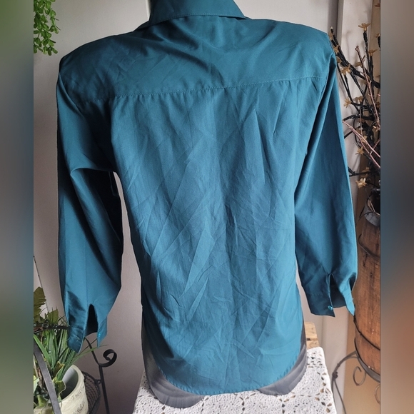 Petites by Hiroko Forest Green Vintage Long Sleeve Blouse - Picture 7 of 7